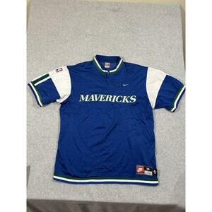 Vintage 90s Dallas Mavericks Nike NBA Authentics‎ Shooting Warm Up Shirt Medium